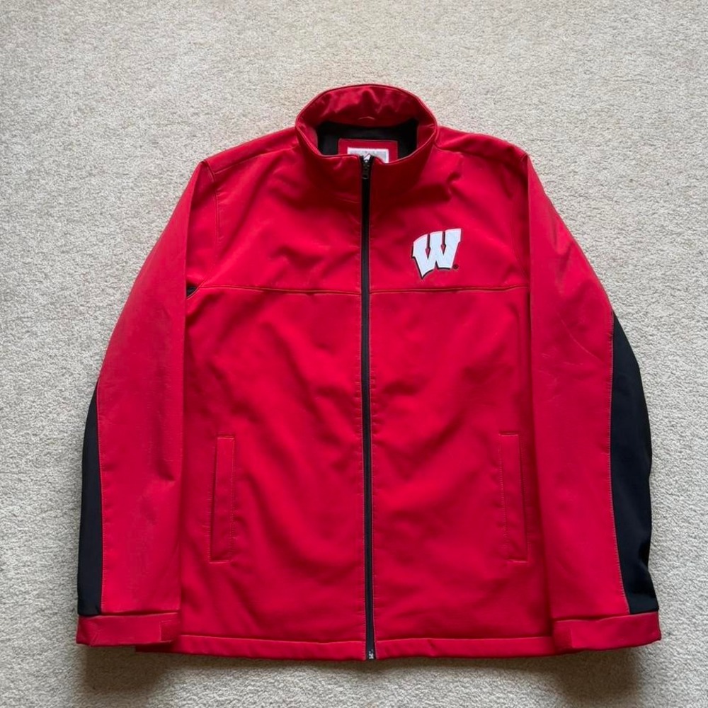 Vintage Wisconsin Badgers‎ Windbreaker Jacket Full Zip Insulated Embroidered XL
